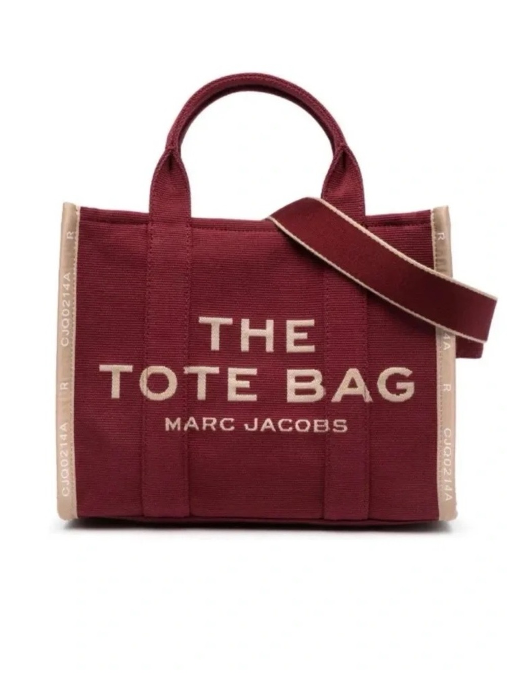 Marc Jacobs The Tote Bag - Merlot and Cream Canvas (Medium Size)